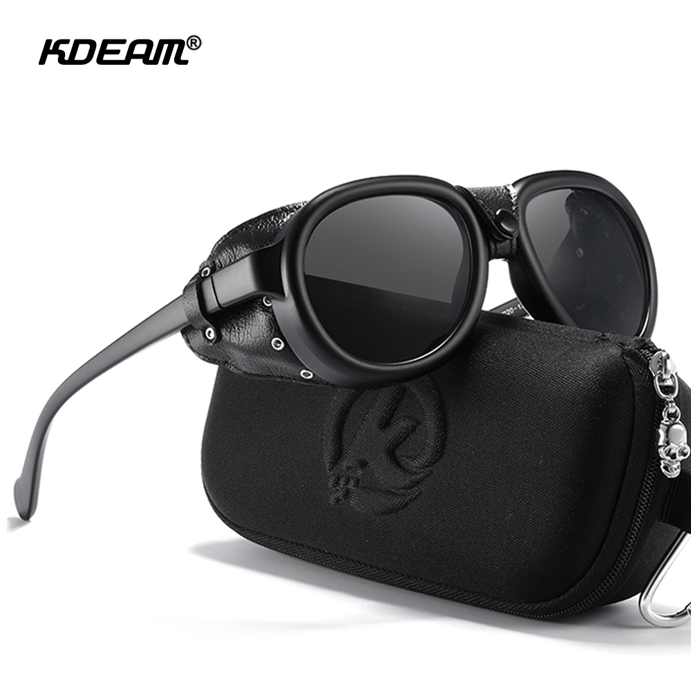 Sunglasses Aviator Polarized - KDEAM แว่นกันแดดนักบิน Steampunk ผู้ชายแว่นกันแดดโพลาไรซ์นักบินผู้หญิงหนังนุ่มโล่แว่นตาโพลาไรซ์