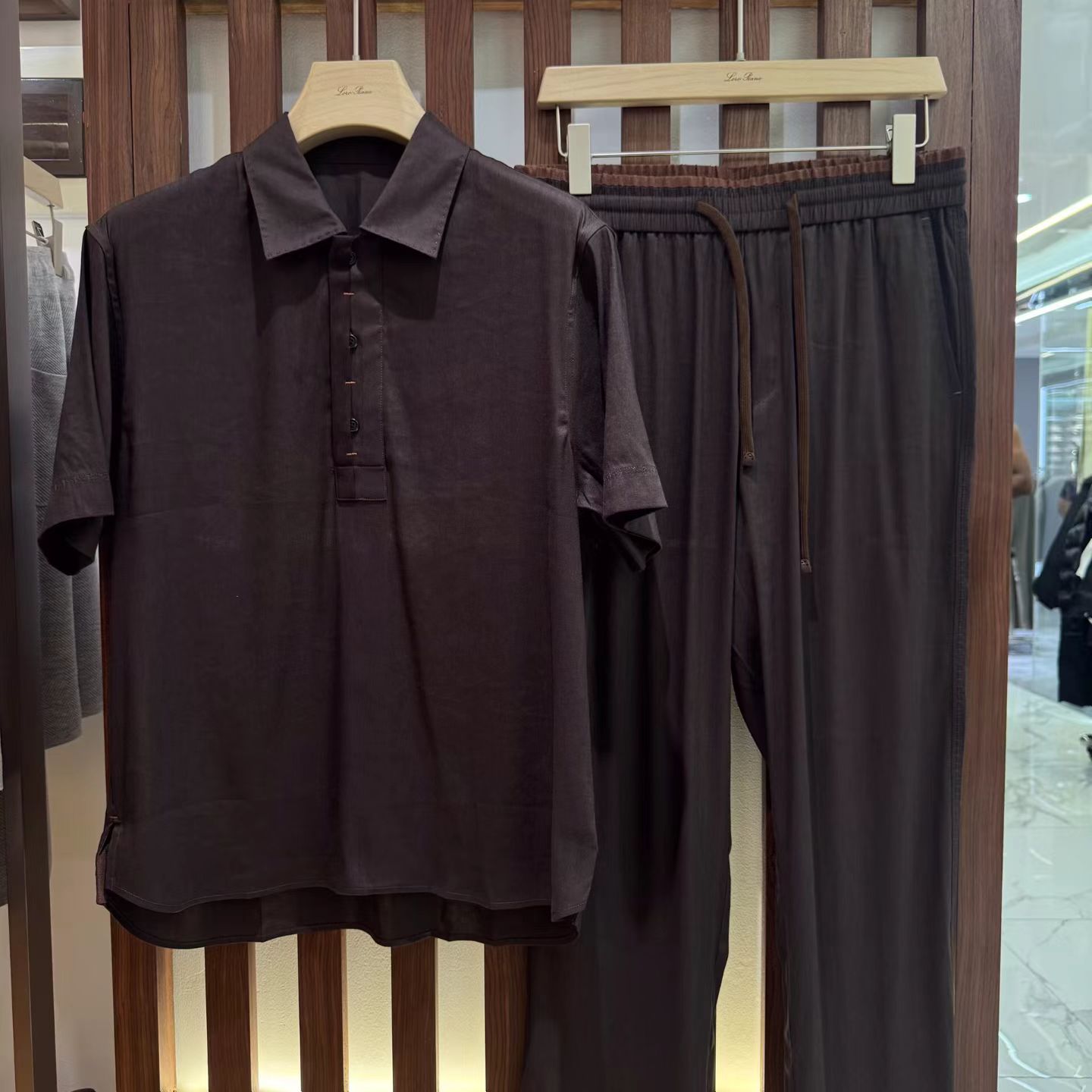 Short Linen Drawstring - ชุดสูทลำลองฤดูร้อนสุดหรูคุณภาพสูงสำหรับผู้ชายสีพื้นเข้าชุดกัน