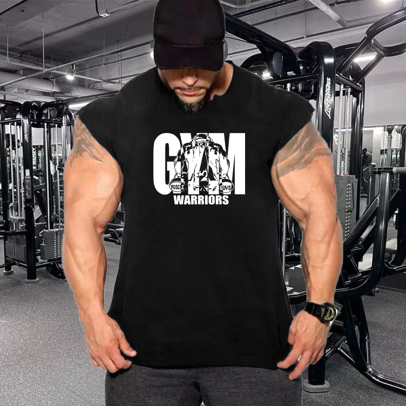 Tank Top Muscle - เสื้อกล้ามออกกำลังกายผ้าฝ้ายระบายอากาศสำหรับฤดูร้อน เสื้อกล้ามฟิตเนสสำหรับผู้ชาย เสื้อกล้ามเล่นกีฬาเพาะกาย