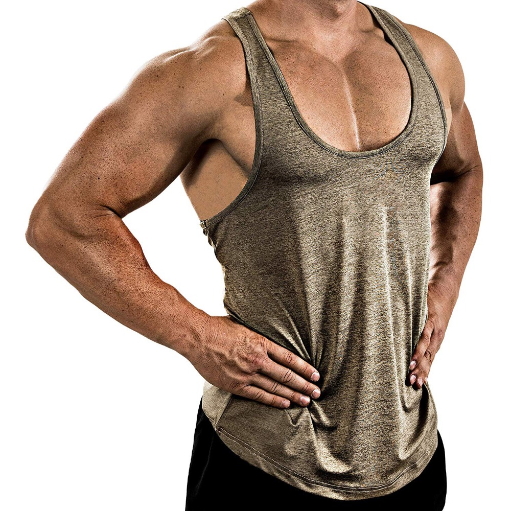Tank Top Muscle - เสื้อกล้ามออกกำลังกายผู้ชาย คอวี สีพื้น ผ้าเนื้อดี กระชับกล้ามเนื้อ