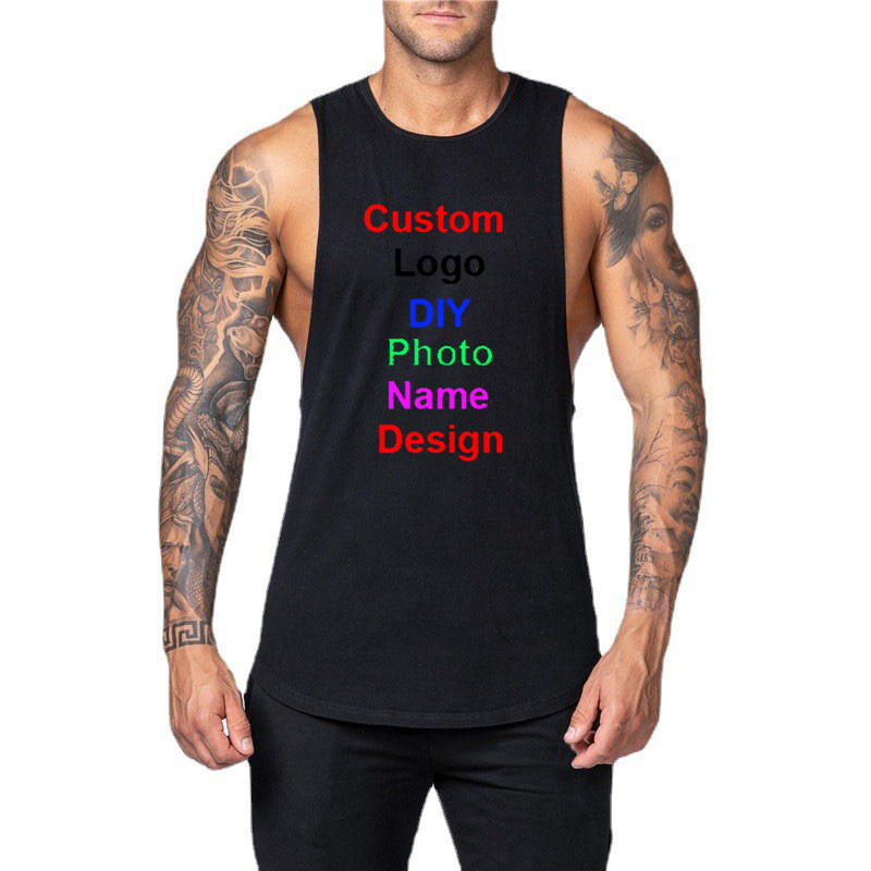 Tank Top Muscle - เสื้อกล้ามออกกำลังกายเสื้อผ้าทำงานกล้ามเนื้อคอตตอนสำหรับผู้ชายเสื้อกล้ามออกกำลังกายแบรนด์ปรับแต่งโลโก้ได้ตามต้องการ