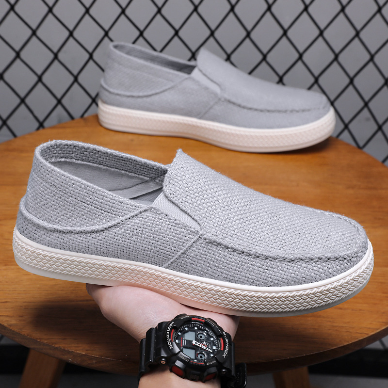 Espadrille Slip On - ใหม่ป้องกันกลิ่นผ้าใบ Espadrille รองเท้าผู้ชาย Vulcanized รองเท้าผ้าใบ Boy