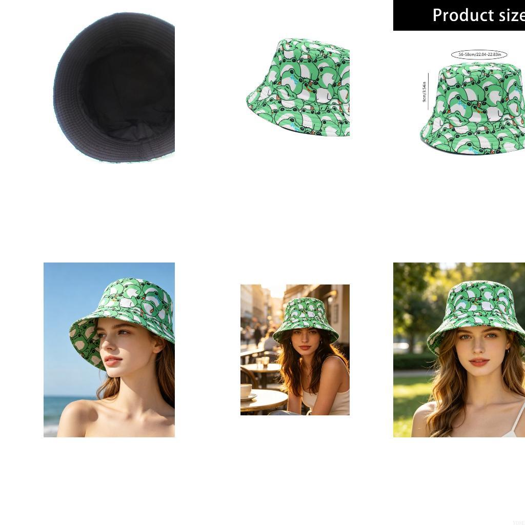 Packable Hat Nylon - Packable กบพิมพ์หมวกสำหรับเดินทางวันหยุดสุดสัปดาห์,Soft Brims หมวกกันแดดสำหรับวันหยุดชายหาดและชุดลำลองจัดแต่งทรงผม, Y08E