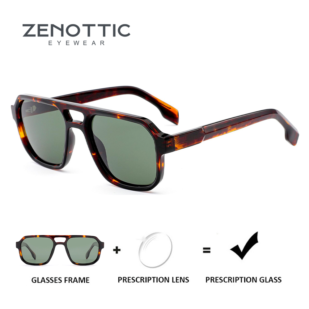 Sunglasses Aviator Polarized - ZENOTTIC Stylish สายตาสั้น Aviator แว่นตากันแดดผู้ชาย Handmade