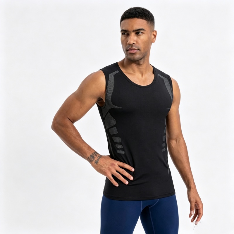 Tank Top Muscle - เสื้อกล้ามรัดรูปสำหรับผู้ชาย เสื้อยิมไร้แขน แห้งเร็ว ชุดกีฬา ฟิตเนส เพาะกาย