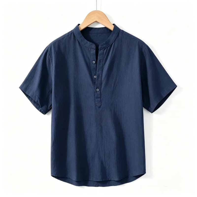 เสื้อยืดแขนสั้นผู้ชายสำหรับฤดู - Linen Shirt Breathable บทวิจารณ์และราคา