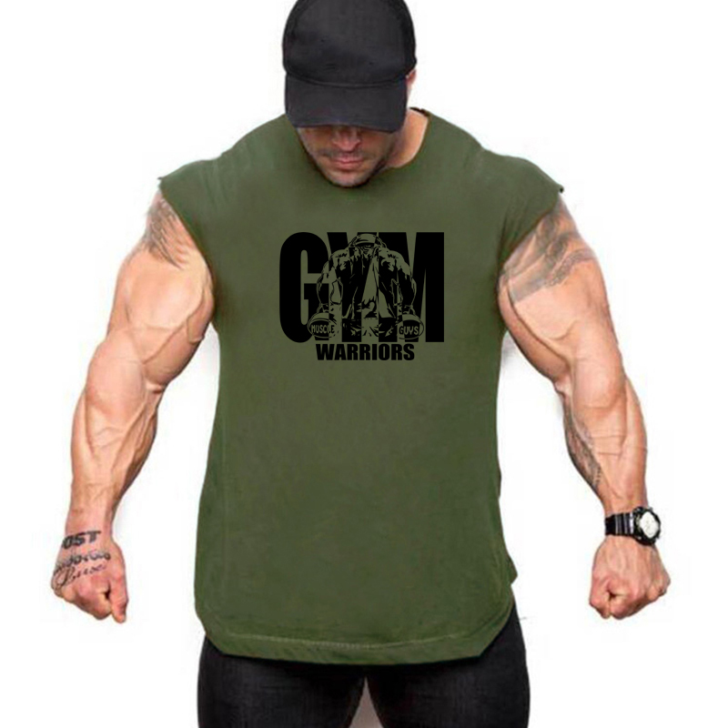 เสื้อกล้ามออกกำลังกายผ้าฝ้ายระ - Tank Top Muscle บทวิจารณ์และราคา