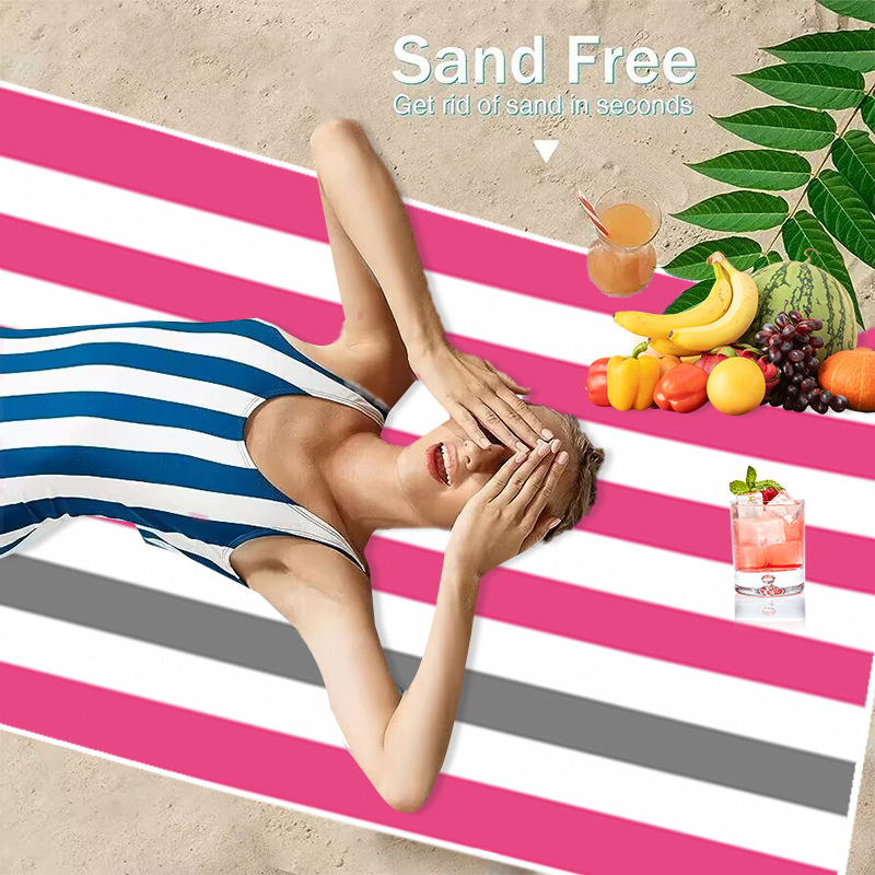 ผ้าขนหนูชายหาดลายทางสีสันสดใส  - Beach Towel Large บทวิจารณ์และราคา