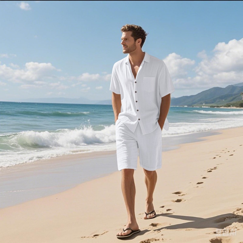 ชุดเสื้อเชิ้ตคอปกผ้าลินินผสมแล - Linen Shirt Breathable บทวิจารณ์และราคา