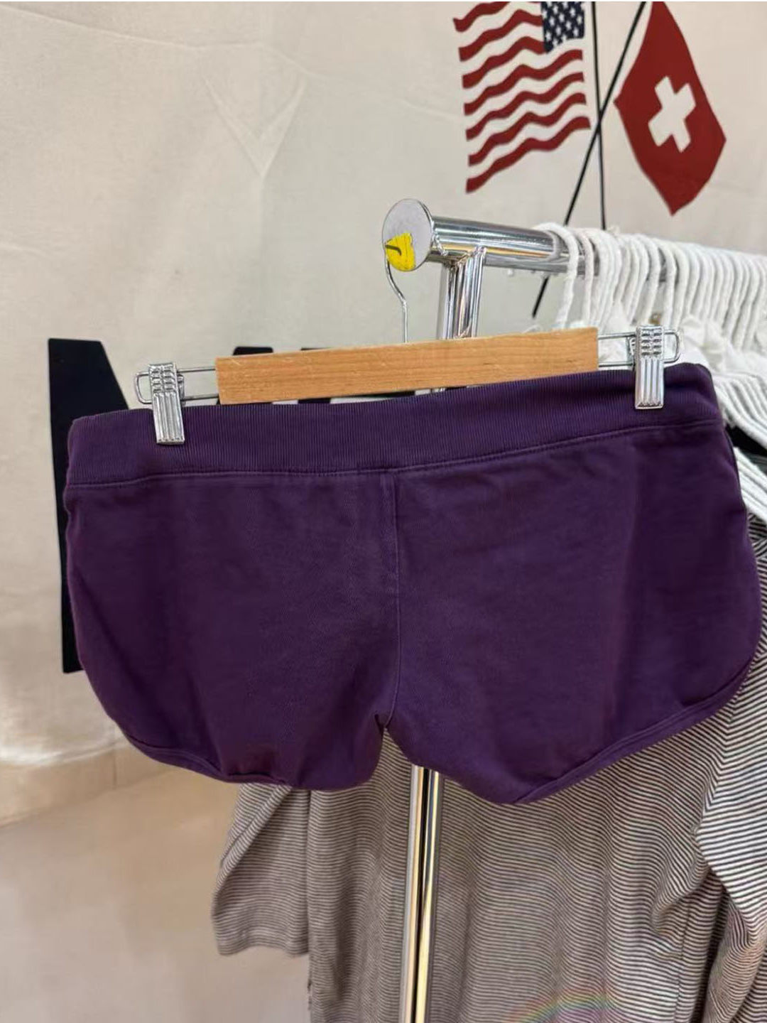 กางเกงขาสั้นผ้าฝ้ายสีม่วงผู้หญ - Short Linen Drawstring บทวิจารณ์และราคา