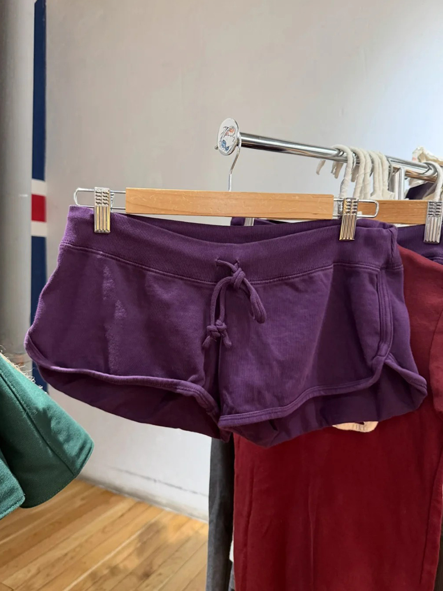 กางเกงขาสั้นผ้าฝ้ายสีม่วงผู้หญ - Short Linen Drawstring บทวิจารณ์และราคา