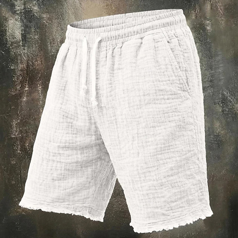 กางเกงขาสั้นผ้าลินินขาดๆ แบบแฟ - Short Linen Drawstring บทวิจารณ์และราคา