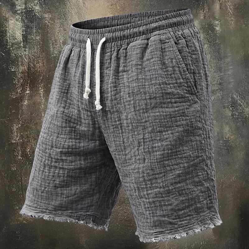 กางเกงขาสั้นผ้าลินินขาดๆ แบบแฟ - Short Linen Drawstring บทวิจารณ์และราคา