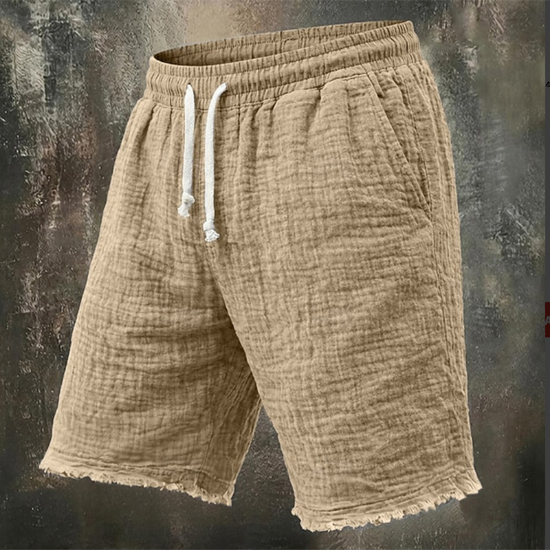 กางเกงขาสั้นผ้าลินินขาดๆ แบบแฟ - Short Linen Drawstring บทวิจารณ์และราคา