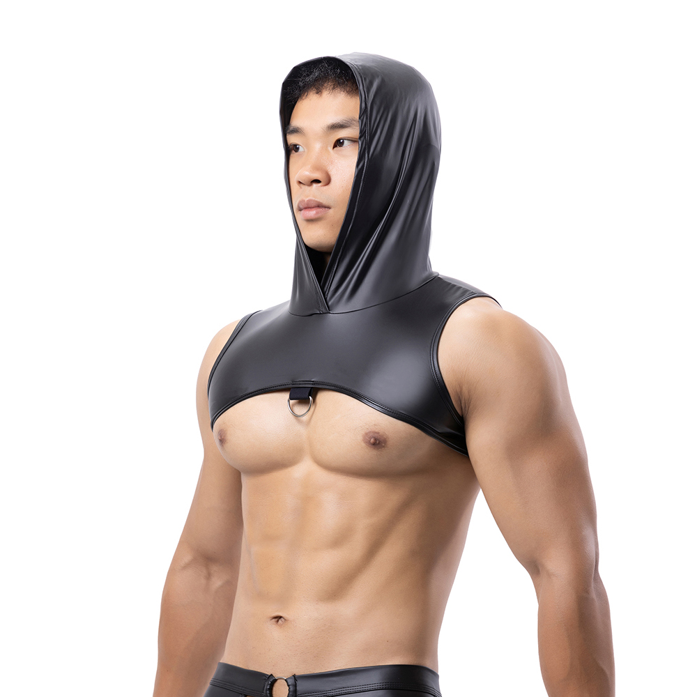 ผู้ชายหนัง Faux Hooded Fitness - Tank Top Muscle บทวิจารณ์และราคา