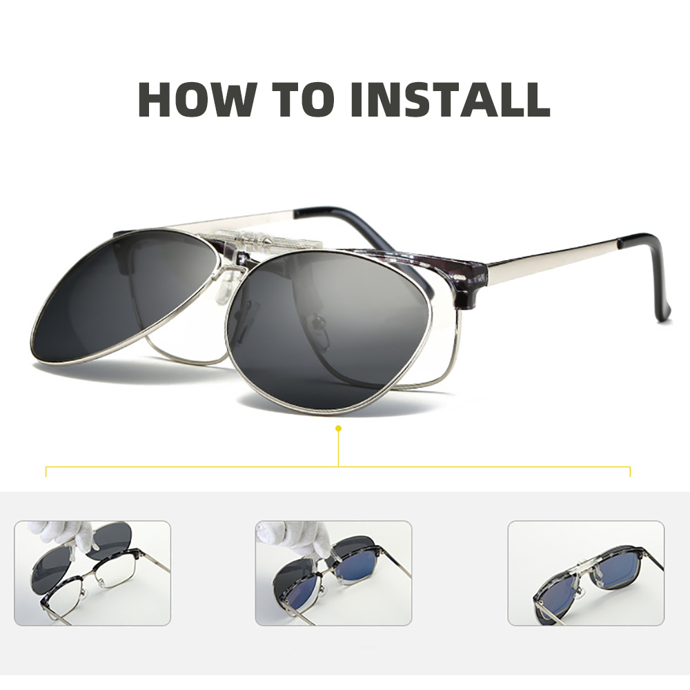 คลิปนักบินขนาดใหญ่บนแว่นกันแดด - Sunglasses Aviator Polarized บทวิจารณ์และราคา