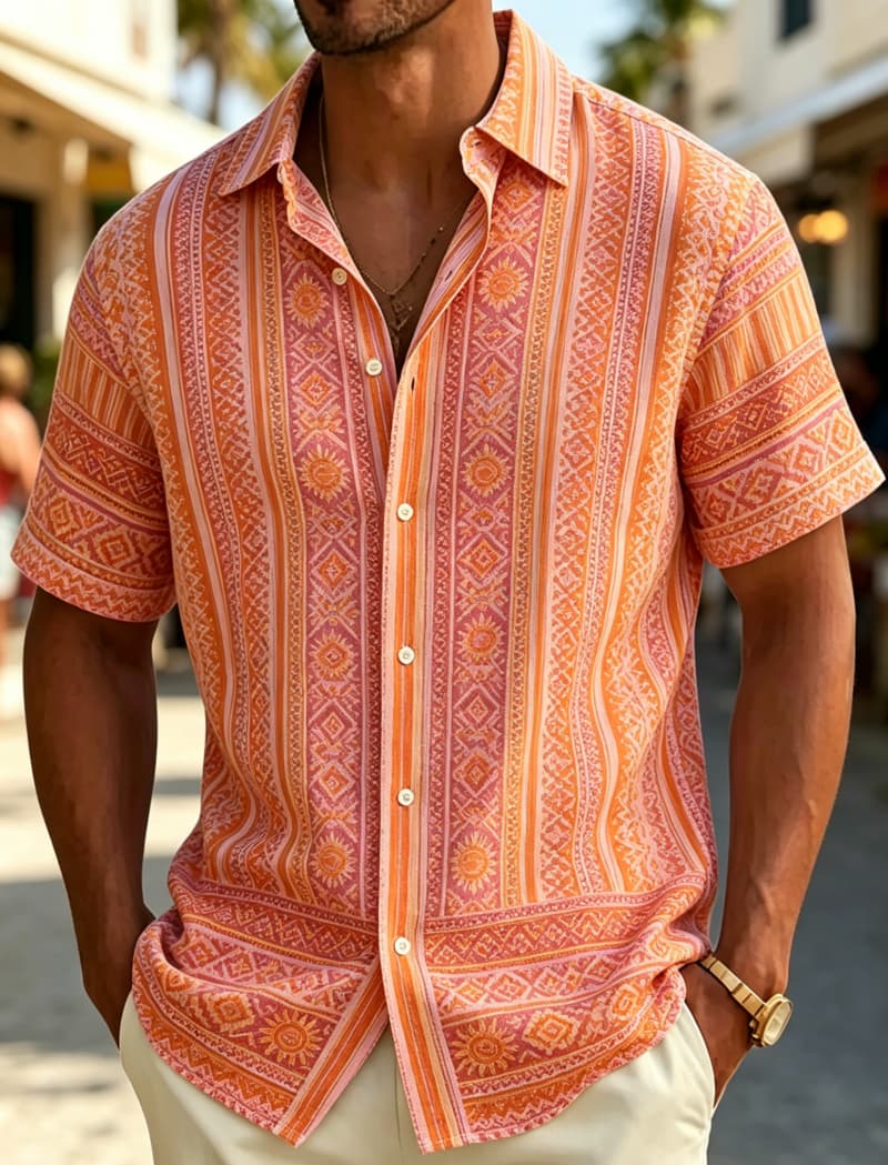 เสื้อเชิ้ตแขนสั้นผู้ชาย คอปก ล - Resort Shirt Floral บทวิจารณ์และราคา