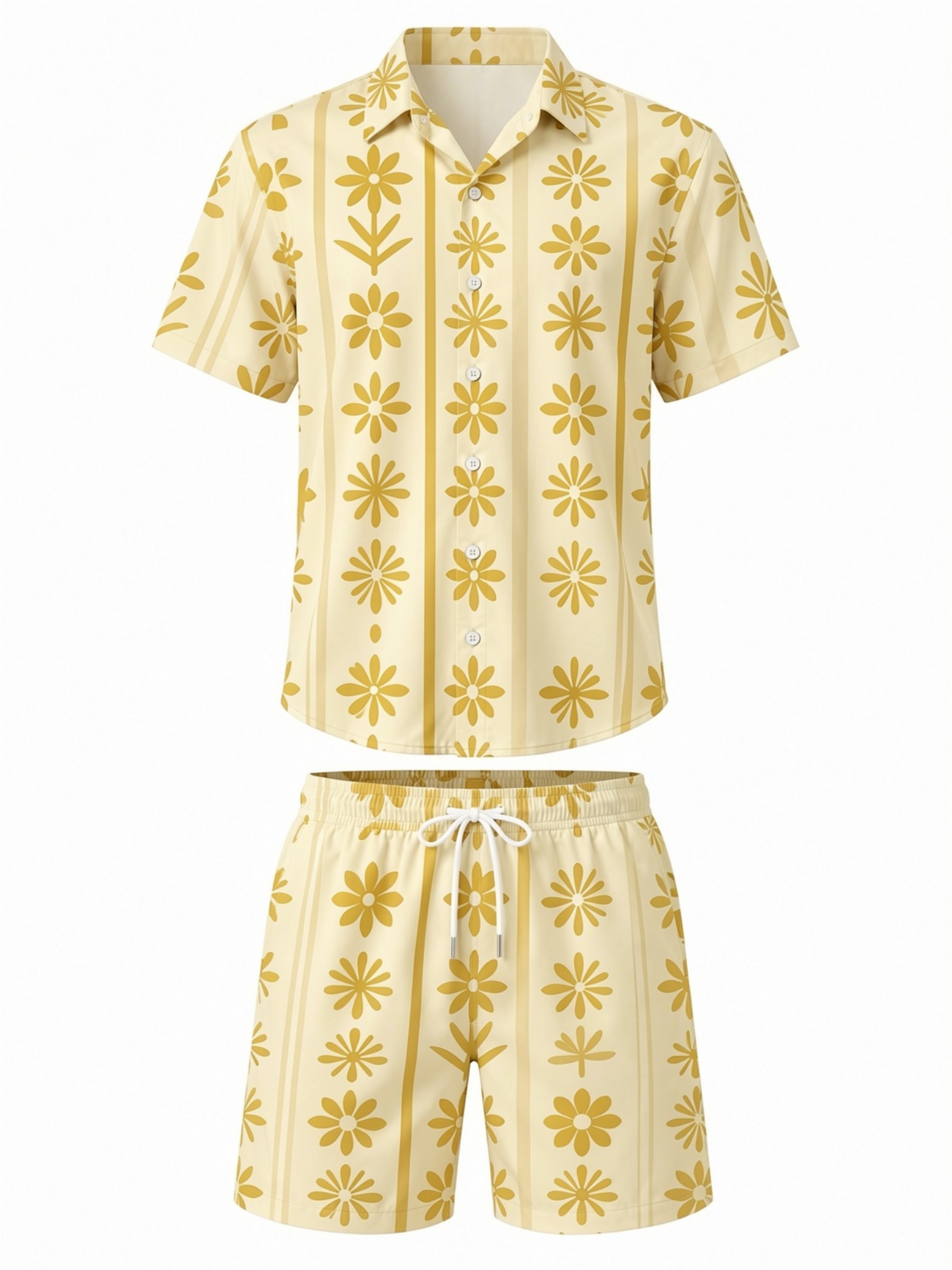 ชุดเสื้อเชิ้ตแขนสั้นลายดอกไม้แ - Resort Shirt Floral บทวิจารณ์และราคา